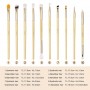 Set 10 pensule make-up maner bambus Beili