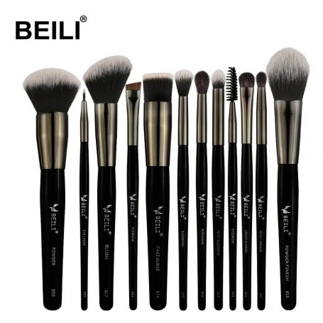 Set 12 pensule make-up Beili Black Professional