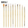 Set 10 pensule make-up maner bambus Beili